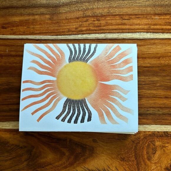 Greeting Cards Blank Cards for Friends Encouragement Boho Yellow Sun - Picture 2 of 3